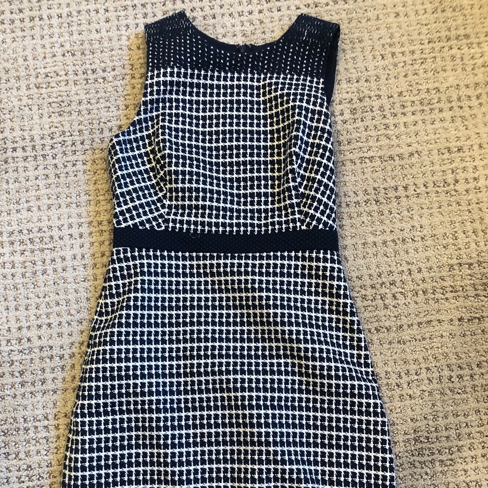 JCrew Blue and White Pencil dress
